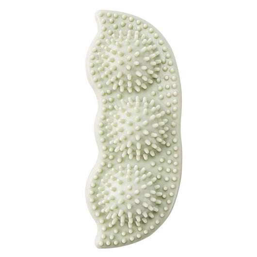 Light green pea pod shaped dog chew toy with textured nubs for teeth cleaning and bite resistance. - Image 18