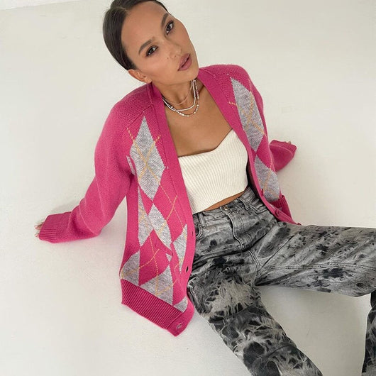 Cardigan de Lana con Bolsillos Contrastados y Cuello en V - Image 19