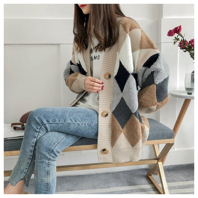 Cardigan de Lana con Bolsillos Contrastados y Cuello en V - Image 23