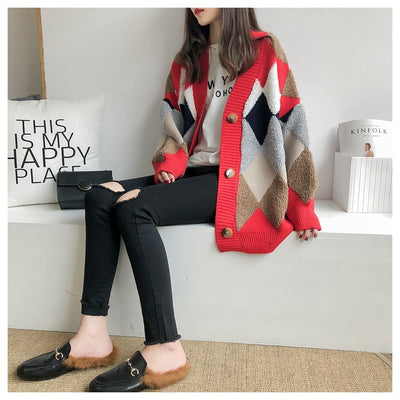Cardigan de Lana con Bolsillos Contrastados y Cuello en V - Image 26