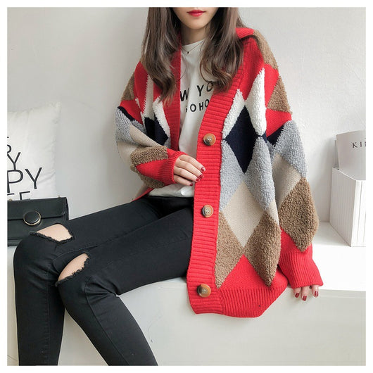 Cardigan de Lana con Bolsillos Contrastados y Cuello en V - Image 27