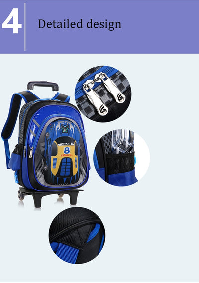 Mochila Escolar Desmontable con Ruedas para Hombre - Image 18