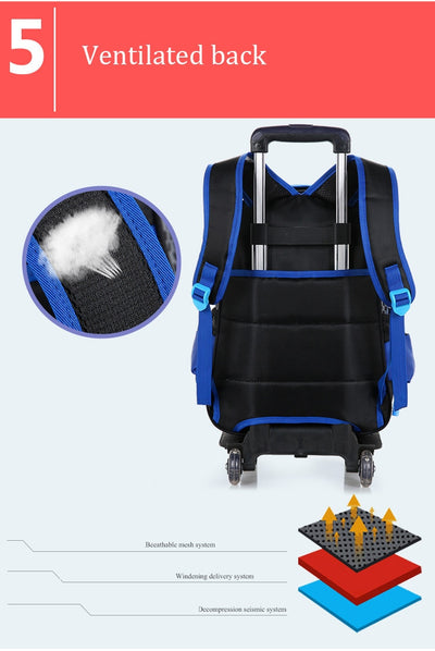 Mochila Escolar Desmontable con Ruedas para Hombre - Image 19