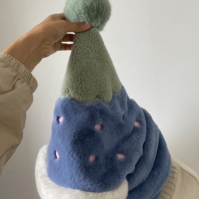 Conjunto Invierno Lujo: Gorro, Bufanda y Guantes de Terciopelo con Pelaje de Conejo - Image 7