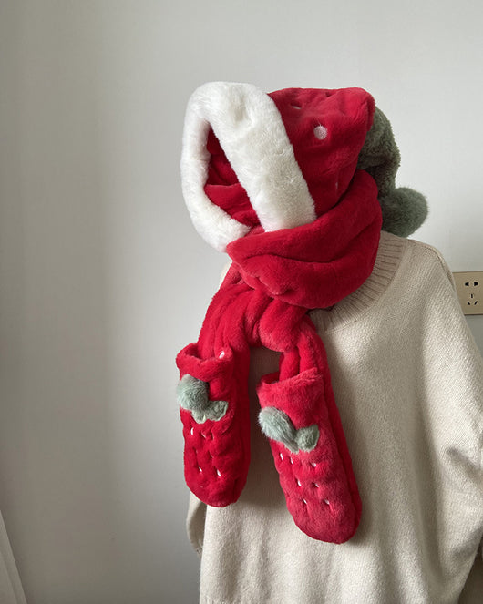 Conjunto Invierno Lujo: Gorro, Bufanda y Guantes de Terciopelo con Pelaje de Conejo - Image 13