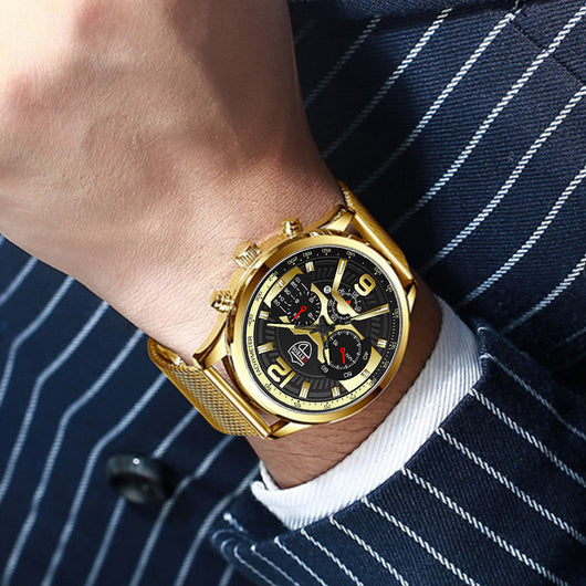 Reloj de Acero Inoxidable con Calendario para Hombre - Cuarzo Resistente - Image 9