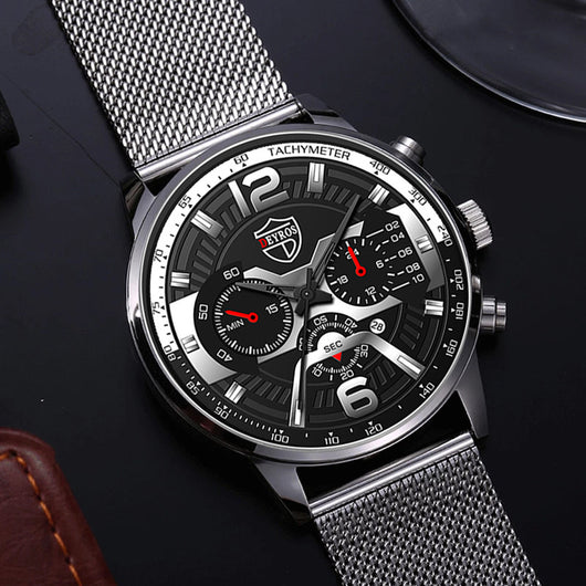 Reloj de Acero Inoxidable con Calendario para Hombre - Cuarzo Resistente - Image 13