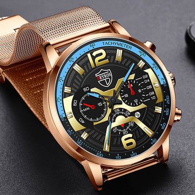 Reloj de Acero Inoxidable con Calendario para Hombre - Cuarzo Resistente - Image 15