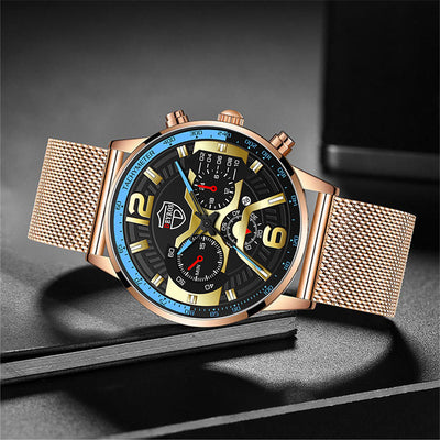 Reloj de Acero Inoxidable con Calendario para Hombre - Cuarzo Resistente - Image 16