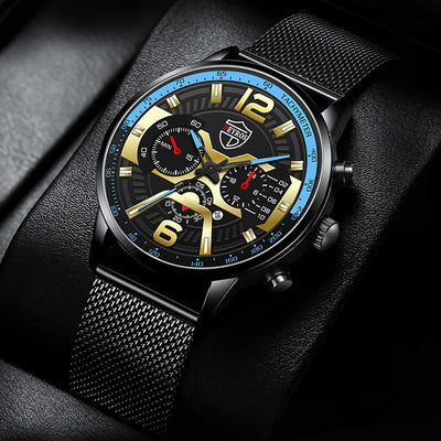 Reloj de Acero Inoxidable con Calendario para Hombre - Cuarzo Resistente - Image 17