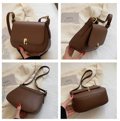 Bolso Saddle Retro con Textura - Elegancia Clásica para Mujer - Image 11