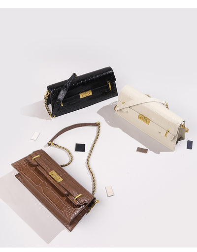 Bolso Bandolera de Cuero Genuino con Cadena - Diseño Minimalista - Image 7