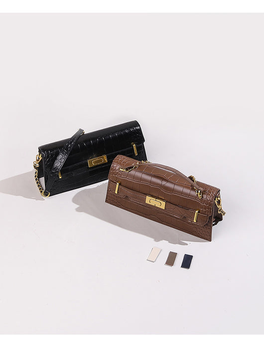 Bolso Bandolera de Cuero Genuino con Cadena - Diseño Minimalista - Image 8