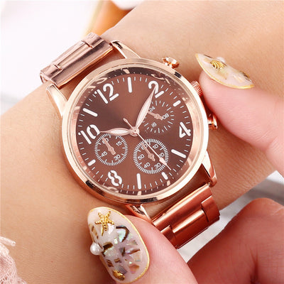 Reloj de Pulsera Luminoso Multifuncional para Mujer con Banda de Acero - Image 15