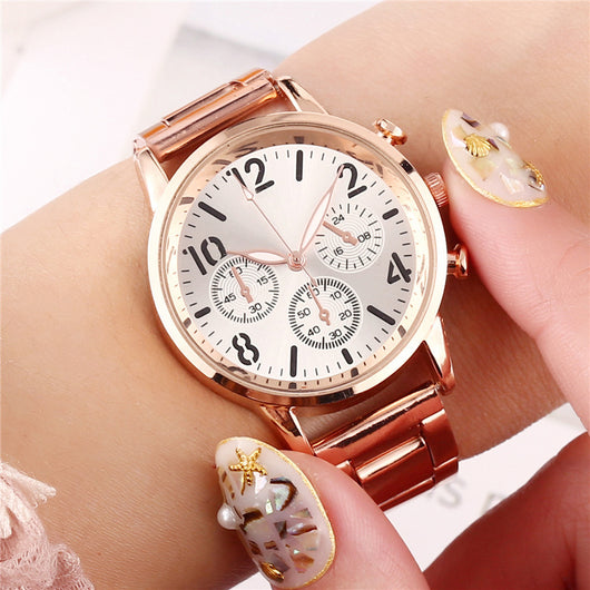 Reloj de Pulsera Luminoso Multifuncional para Mujer con Banda de Acero - Image 16