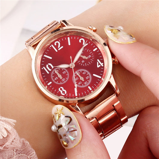 Reloj de Pulsera Luminoso Multifuncional para Mujer con Banda de Acero - Image 17