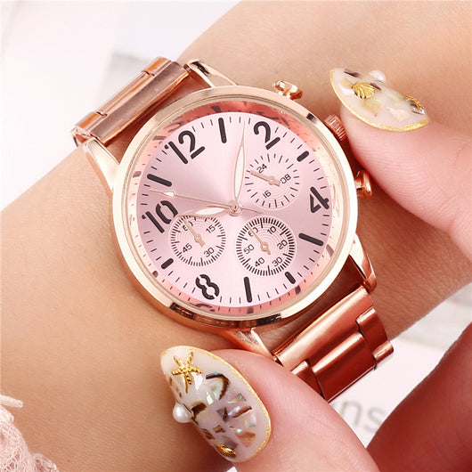 Reloj de Pulsera Luminoso Multifuncional para Mujer con Banda de Acero - Image 18