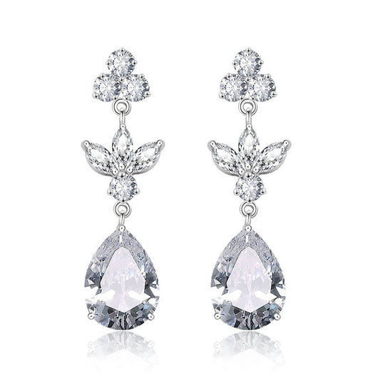 Aretes de Circonita Gota de Agua Larga para Mujer - Image 18