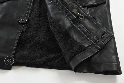 Abrigo de Cuero Largo Tipo Gabardina con Cuello Tipo Polo para Hombre Talla Grande - Image 13