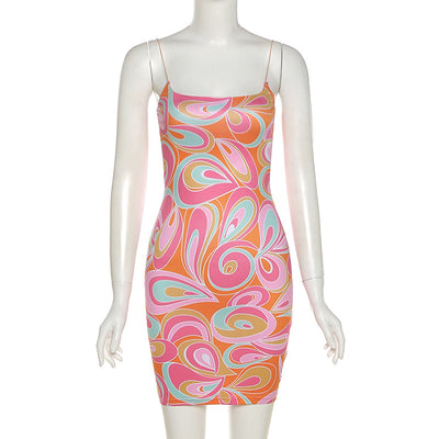 Vestido Slim Estampado Asimétrico sin Espalda - Diseño Moderno y Atrevido - Image 15