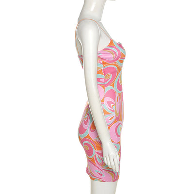 Vestido Slim Estampado Asimétrico sin Espalda - Diseño Moderno y Atrevido - Image 16
