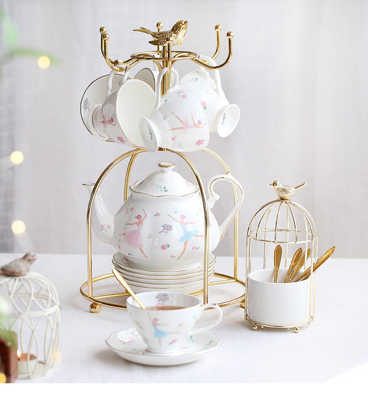 Juego de Té en Porcelana Bone China Británica con Tazas y Platos - Image 7