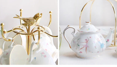 Juego de Té en Porcelana Bone China Británica con Tazas y Platos - Image 9