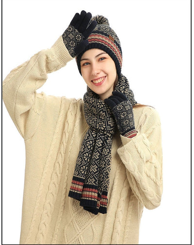 Conjunto de Abrigo Invernal: Gorro, Bufanda y Guantes Tejidos en Lana - Image 9