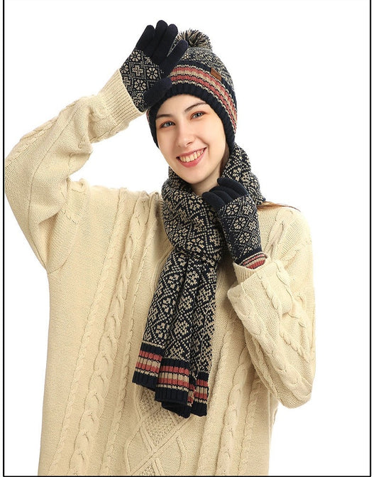 Conjunto de Abrigo Invernal: Gorro, Bufanda y Guantes Tejidos en Lana - Image 9