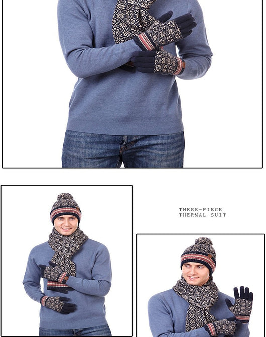 Conjunto de Abrigo Invernal: Gorro, Bufanda y Guantes Tejidos en Lana - Image 10