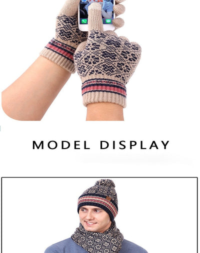 Conjunto de Abrigo Invernal: Gorro, Bufanda y Guantes Tejidos en Lana - Image 11