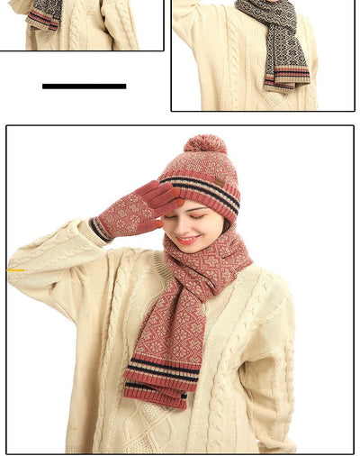 Conjunto de Abrigo Invernal: Gorro, Bufanda y Guantes Tejidos en Lana - Image 14
