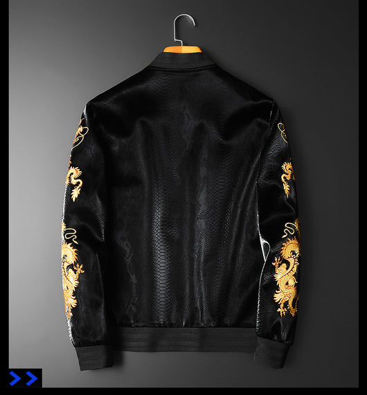 Chaqueta Cardigan Beisbolera con Bordado Dorado - Image 7