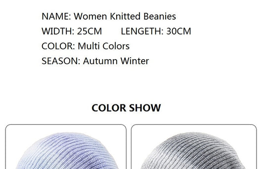 Gorro de Lana Tejido Degradado Tie-Dye Arcoíris para Mujer - Image 10