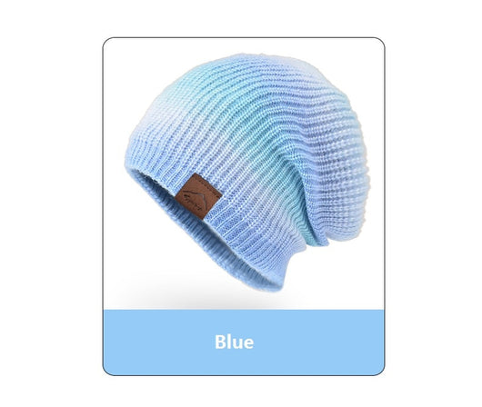 Gorro de Lana Tejido Degradado Tie-Dye Arcoíris para Mujer - Image 12