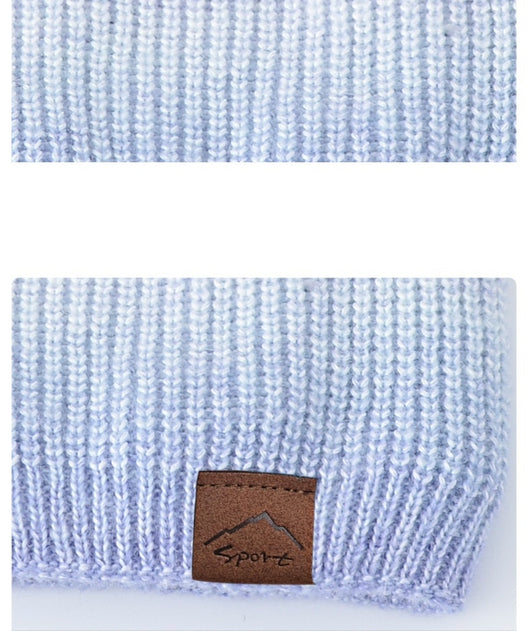 Gorro de Lana Tejido Degradado Tie-Dye Arcoíris para Mujer - Image 14