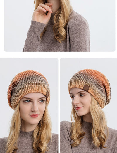 Gorro de Lana Tejido Degradado Tie-Dye Arcoíris para Mujer - Image 16