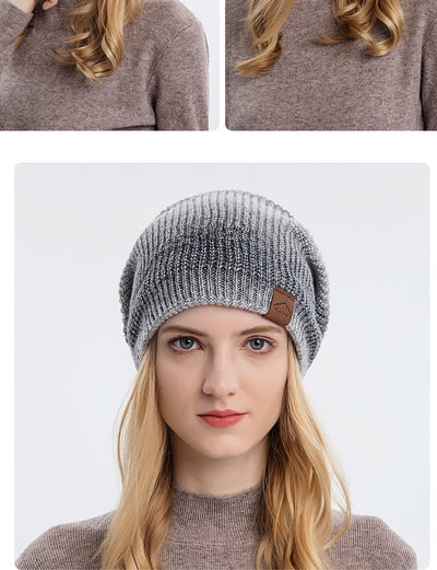 Gorro de Lana Tejido Degradado Tie-Dye Arcoíris para Mujer - Image 20