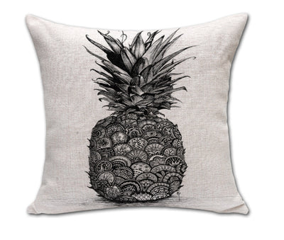 Almohada Decorativa Piña Sketch de Algodón y Lino para Sofá y Oficina - Image 13