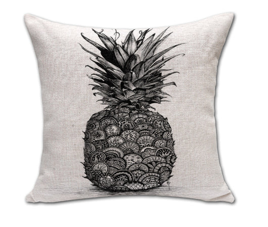 Almohada Decorativa Piña Sketch de Algodón y Lino para Sofá y Oficina - Image 13