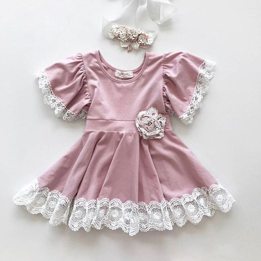 Vestido de Encaje Rosa Princesa - Image 5
