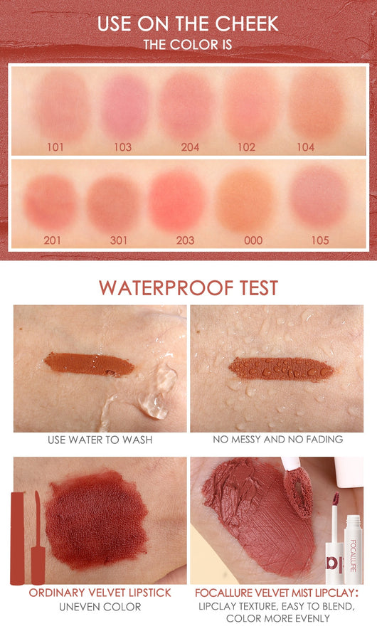 Gloss Labial Mate Aterciopelado a Prueba de Agua - Acabado Heroína Larga Duración - Image 18