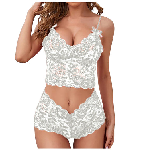 Conjunto de Lencería Ajustable con Encaje Transparente y Cierre de Tres Puntos - Image 18