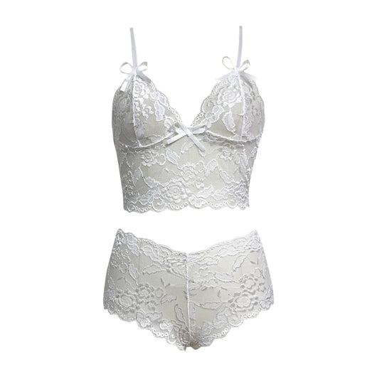 Conjunto de Lencería Ajustable con Encaje Transparente y Cierre de Tres Puntos - Image 23