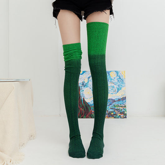 Calcetines Largos Tie-Dye Tejidos hasta la Rodilla para Mujer - Image 16