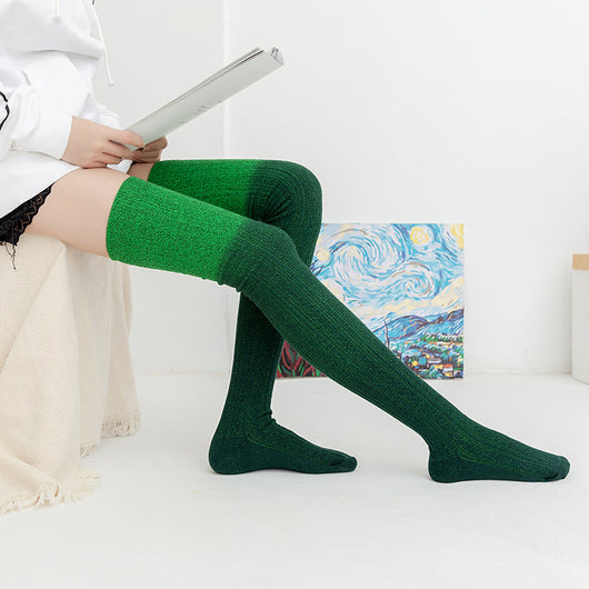Calcetines Largos Tie-Dye Tejidos hasta la Rodilla para Mujer - Image 19