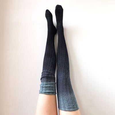 Calcetines Largos Tie-Dye Tejidos hasta la Rodilla para Mujer - Image 39