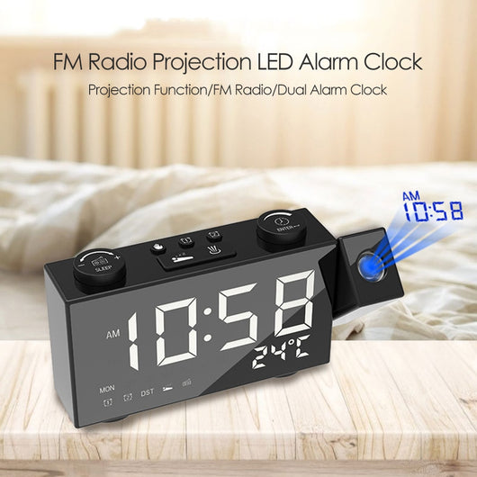 Reloj Despertador con Proyección FM, Pantalla Digital, Carga USB y Termómetro - Image 16