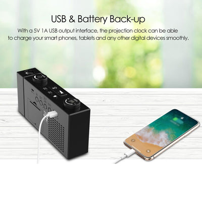 Reloj Despertador con Proyección FM, Pantalla Digital, Carga USB y Termómetro - Image 17