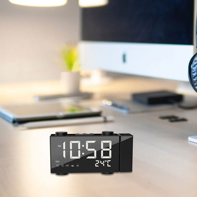 Reloj Despertador con Proyección FM, Pantalla Digital, Carga USB y Termómetro - Image 21